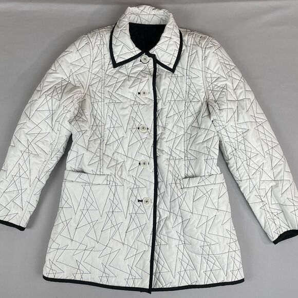 Platinum Reversible Quilted Barn Chore Coat Jacket Women’s PS Black White Field